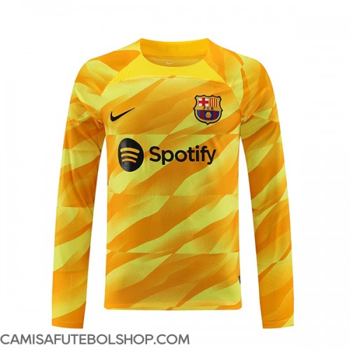Camisa de time de futebol Barcelona Goleiro Replicas 3º Equipamento 2023-24 Manga Comprida